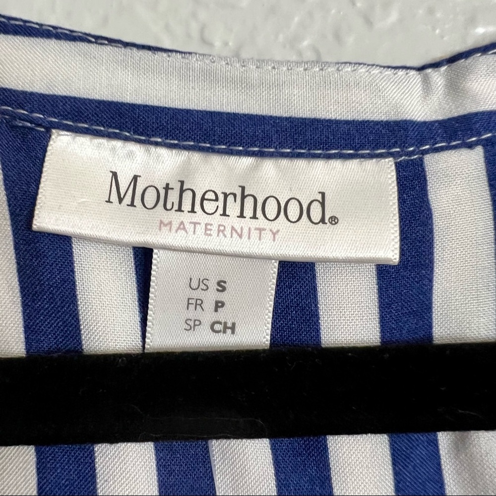 Motherhood Maternity Navy Blue Striped Blouse - Picture 9 of 11